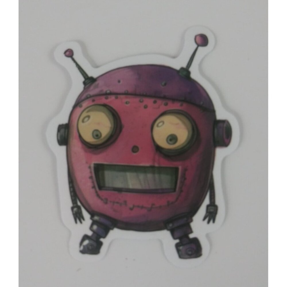 10/$10 Cute Happy Little Robot Sticker 2.25" x 1.75" (AQ)